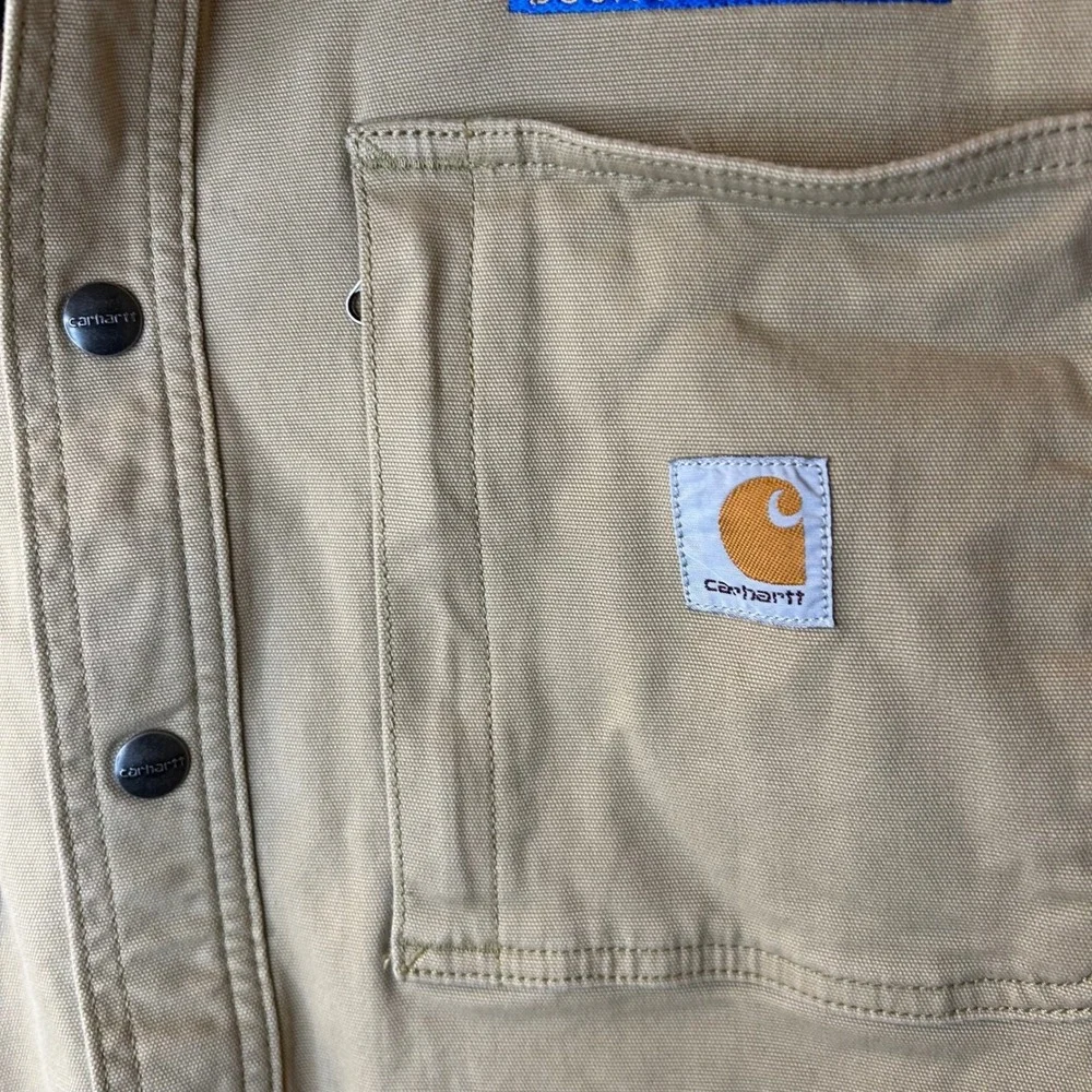 Carhartt Shacket Mens S Flannel Lined Rugged Flex Tan Shirt Jacket Workwear